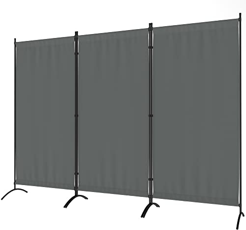 Morngardo Raumteiler, faltbar, 3 Paneele, Trennwände, tragbar, für Zuhause, Büro, Schlafzimmer, Wohnheim, Dekoration (grau)