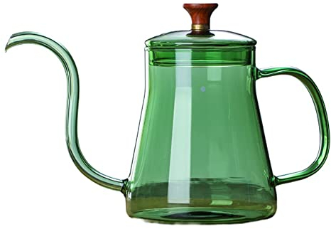 Qwertfeet Pot à Main de Café en Verre Teinté Fait à la Main CuisinièRe éLectrique en CéRamique Domestique Petite Bouche Pot de Thé Pot à Main C