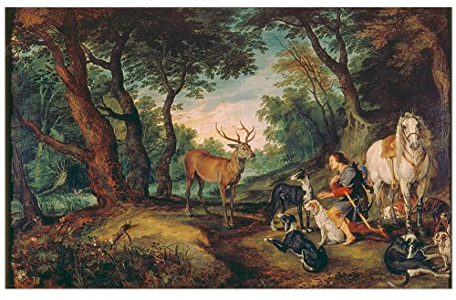 JUNIWORDS Poster, Jan Brueghel (der Ältere), Der heilige Hubertus, 28 x 45 cm (3000862)