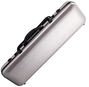 HDYNUZ 4/4 Violinenkoffer, Kohlefaser Full Size Violin Box Notenblatt Tasche Anti-Druck Air Consignment Rucksack Kombinationsschloss (Color : Silver)