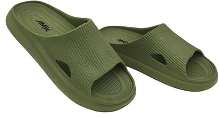 Amix Diamond Jialba Originali Ciabatte Donna Uomo Estive Super Pantofole in Gomma Eva per Casa, Mare, Piscina, Doccia, Ciabatta AntiScivolo Marchio Italiano Alta Moda (Oliva, numeric_42)