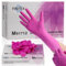 FINITEX Pink Nitrile Disposable Latex Free Gloves - 3.5mil 100PCS/Box 9inch Long Latex Free Gloves Guantes de Nitrilo Cleaning Medical Exam Food Cooking Gloves (100, Medium)