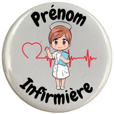 Badge broche infirmière personnalisé