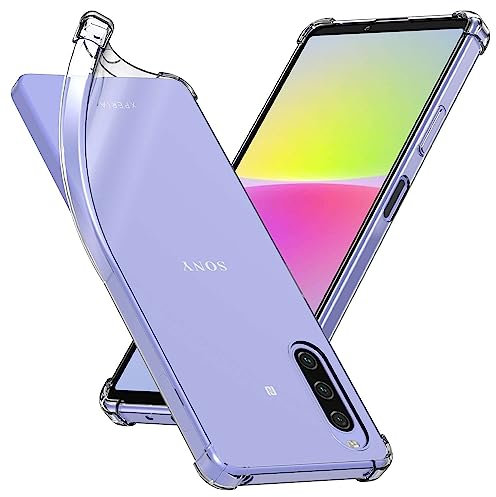 ebestStar - Coque pour Sony Xperia 10 V, Etui Protection Silicone Transparent Antichoc, Coins Renforcés, Transparent