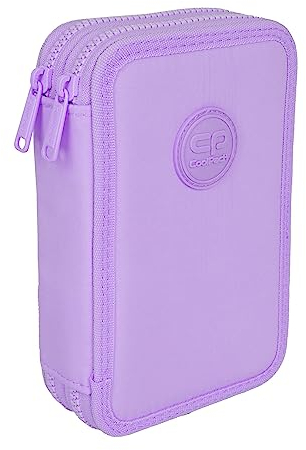 Goldkids COOLPACK 2-fache Federtasche Federmappe Federmäppchen Pastel Powder Purple 34-teilig Schüleretui Stifte und Pinsel inkl. Aufgabenheft Federbox Etui Stiftetasche Schlamper-Etui Schul-Etui