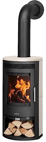 Justus | Kaminofen | Baltrum D 2.0 | 5,5 kW | Stahl Schwarz, Kalkstein Cream