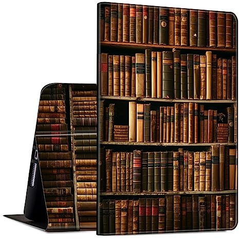 for iPad mini 7 (A17 Pro) 2024 Case for iPad mini 6 2021 8.3 Inch PU Leather Slim Multiple Angles Stand Smart Cover with Auto Wake/Sleep for iPad mini 7th/6th Generation, Library Bookshelf