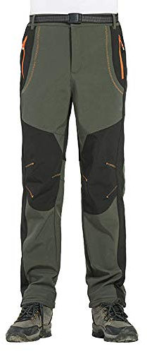 DondPO Jagdhose Herren, Winddicht Gefüttert Fahrrad Wanderhose Jagdhose Warm Bergsteigen Taschen Thermo Pants Schneehose Winterhose 3XL wasserdichte Winter Skihose Kletterhose