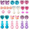 Clip auf Ohrringe für Mädchen, 9 Paare Party Favor Prinzessin spielen Ohrringe Schmuck-Set für kleine Mädchen Clip auf Ohrringe Kinder im Alter von 4-6, 8, 10,12,Kleinkind baumeln Ohrringe Geschenke