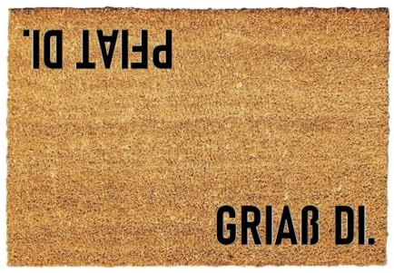Giftstory Kokosmatte Fußmatte Kokos Griaß di Pfiat di. für Innen und Außen 80x50 Fussmatte Haustür - Willkommen Doormat Mat Lustig Türmatte - Geschenk Gift Gadget