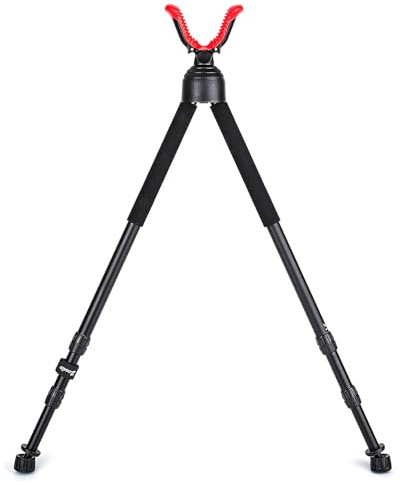 Zeadio Swivel Bipod Stick Rest with High Density Foam Grip, Twist-Style Locking Leg, and 360° Swivel Non-Marring V-Yoke Rest Head, 28 to 51