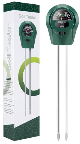 Soil Moisture Meter 3 in 1 PH Light for Plants, Soil Tester Plant Watering Indicator Testing Kit Great for Garden, House, Lawn, Farm, Indoor & Outdoor (1-Pack)