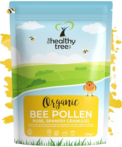 TheHealthyTree Company Organic Bee Pollen Granules, 500g | Organic, raw, Spanish bee pollen granules, in recyclable packaging, 500g