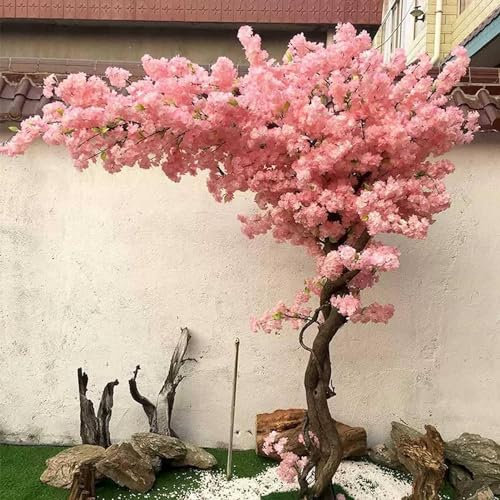ZYLDDS Künstliche Kirschblütenbäume, rosa Simulation Kirschbaum, handgefertigte falsche Sakura -Seidenblumendekoration, Wunschbaum,2X1.5M