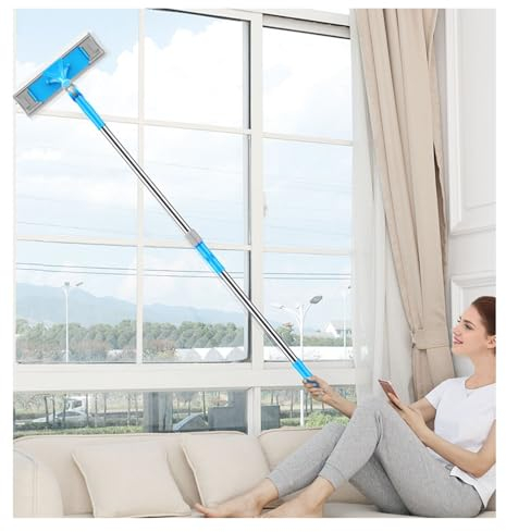 Window Cleaner Limpiacristales Profesional Kit de limpiacristales telescópico, limpiador de ventanas con escobilla de goma de 95, 150, 180 y 215 cm para duchas de apartamentos, cocinas, mesas, espejos