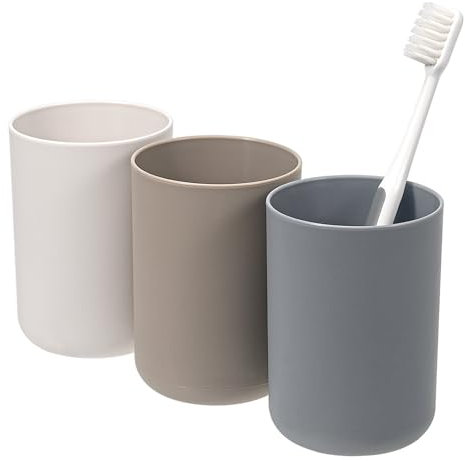 Ensemble de gobelets pour Brosse à Dents 3 pièces, Plastique de qualité Alimentaire sûr, fiable et Difficile à casser, Porte Brosse à Dents,Ensemble de gobelets pour rince-Bouche 300ml