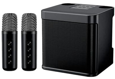 Marran -203 Karaoke Set Karaoke Speaker Wireless Bluetooth Dual Microphone Speaker Microphone Machine Black