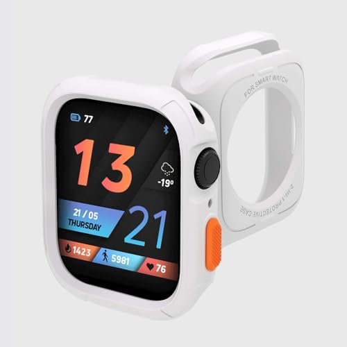 SDOCEBF Custodia robusta compatibile con Apple Watch Case Serie 9/8/7 45 mm Serie 6/SE/5/4 44 mm, custodia Apple Watch 44 mm morbido TPU antiurto antiurto custodia protettiva per iWatch