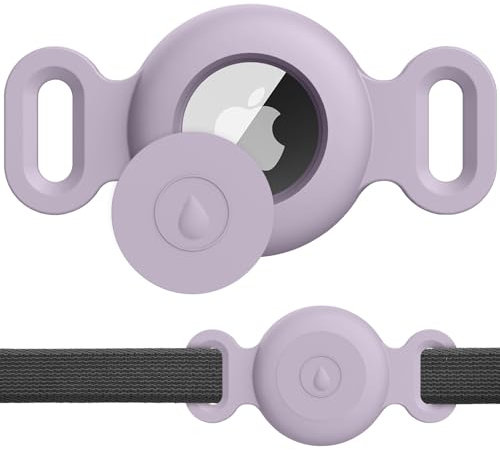 Airtag Cover per Collare Gatto, Silicone Custodia Protettiva per Apple Airtag GPS Finder, Porta Airtag per Gatto Animali Domestici