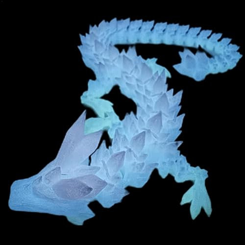 Printed Dragon - Moving Dragon, Printed Dragon Toy | Crystal Dragon Joint Mobility Printed Christmas Halloween Decoration Ornament for Home and Desktop Decor