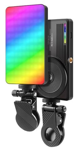 Andoer RGB Video Light, Pocket LED Selfie Light with 2500K-9000K Dimmable Color Temperature, 22 Scene Lighting Effects, Suitable for Video Conference, Computer, Tablet, Mobile Phone, DSLR Camera