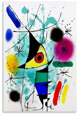 GOORAL Joan Miro Malerwerk The Singing Fish, Poster, ästhetischer Druck, Kunstdruck, Wandgemälde, Leinwand, moderne Schlafzimmerdekoration, 40 x 60 cm