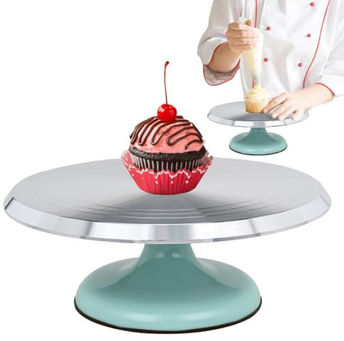 Plato giratorio para decoración de pasteles,Plato giratorio para pasteles de metal | Soporte giratorio para tartas | Soporte giratorio silencioso para tartas, soporte giratorio para tartas, herramient