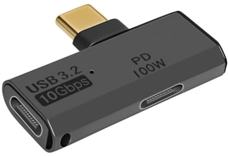 2 in 1 USB C Adapter, USB Type C Male to Dual Female Adapter, 10Gbps USB C 3.2 Extension OTG 100W PD Fast Charging for Laptop Tablet Phone