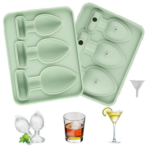 Shyllin Molde Silicona para Cubitos de Hielo,Moldes de Silicona,Bandejas de Cubitos de Hielo,Ice Cube Tray,libre de BPA, fácil de Desmontar, adecuado para Whisky, Cócteles, Café (Verde)