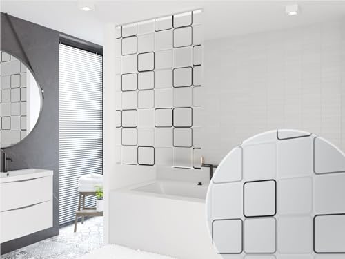 probath MAßANFERTIGUNG Basic DUSCHROLLO 16 Motive! DUSCHVORHANG LÄNGE UND BREITE NACH Wunsch! (Quadro, bis 100 cm Breite und bis 400 cm Länge)