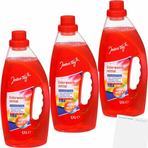 usy Bundle für Jeden Tag Color-Waschmittel flüssig 3er Pack (3x1,1l Flasche) + usy Block