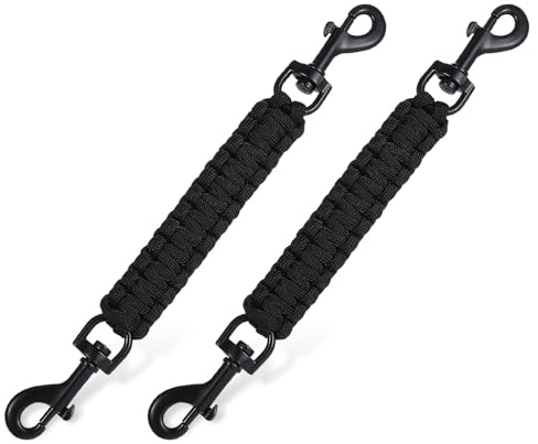 Qianyu 2 Stück Hundehalsband Clips Zinkenhalsband-Klemm-Backup-Sicherheitsclip handgefertigtes Sicherungsband Verstellbarer Doppelverschluss Leinenverbinder für Hundegeschirr Stachelhalsband