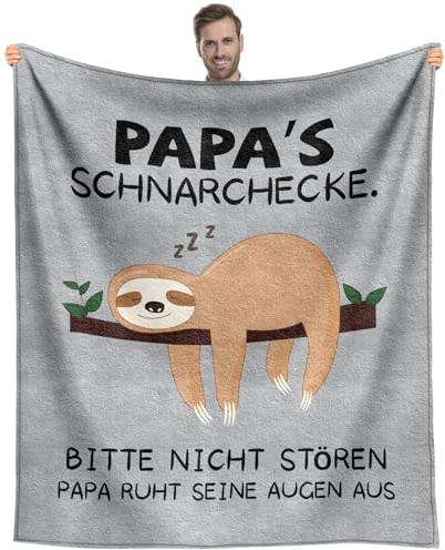 SDOES Papa Geschenk, Vatertagsgeschenk für Papa, Geburtstagsgeschenk für Vater, Kuscheldecke Geschenk für Vater von Tochter und Sohn (1.3 X 1.5 M Flanell)