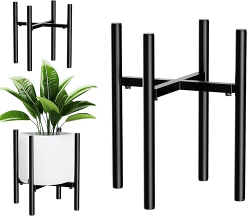 OELZWVN Supporto per piante, Regolabile Supporto per Fiori, nero, Regolabile 21-35 cm, Porta Piante da Interno per vasi di Diverse Dimensioni
