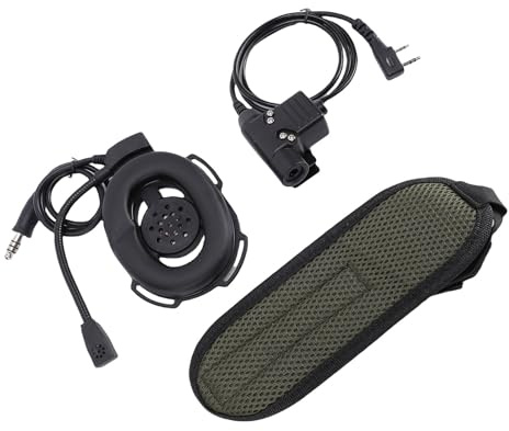Zunate Tactical Radio Headset, Noise Cancelling Ear Protectors with Mic PTT for BF Two Way Radios, Compatible with UV5R Plus TK3230 Series (Black)