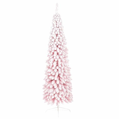 Un auténtico árbol de Navidad Artificial, Árbol de Navidad Artificial de lápiz Rosa nevado de 6,5 pies