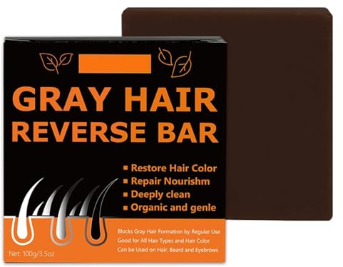 Natural Grey Hair Reverse Shampoo Bar – Schwarze Kräuterseife For Abdunkeln, Verdichten Und Reduzieren Von Haarausfall(1pcs)