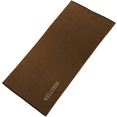 aqua-textil Wellness Saunatuch 80 x 200 cm Uni braun Baumwolle Frottee Sauna Handtuch Strandtuch