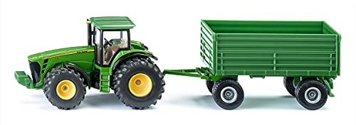 siku 1953, Tracteur John Deere avec Remorque, 1:50, Métal/plastique, Vert, Combinable avec les modèles siku de la même échelle