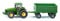 siku 1953, John Deere Traktor mit Anhänger, 1:50, Metall/Kunststoff, Grün, Viele Funktionen