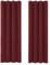 Deconovo Verdunkelungsvorhang mit Ösen für Wohnzimmer Thermogardine Kälteschutz Fensterdeko, 183x117 cm(HöhexBreite), Rot, 2er Set