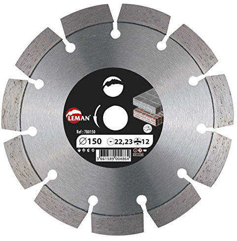 Leman 780150 Disque diamant à segments pour rainurer 150 x 22,23 mm Hauteur 12 mm