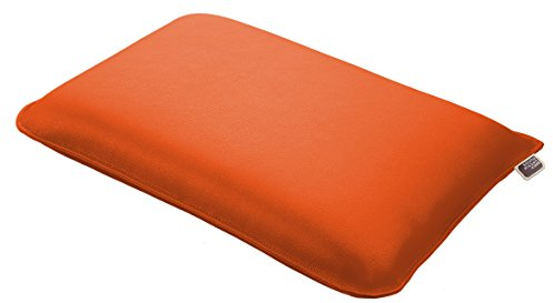NEU: Jetzt noch weicher! - Original Saunakissen Premium-Deluxe aus hochwertigen Objektkunstleder handgefertigt in Deutschland - orange