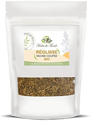 Herbes du Monde - Tisane de Réglisse Bio - Racine Coupée de Haute Qualité | Infusion Détox & Digestion - 120g | Certifiée AB