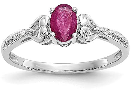 Verlobungsring Weißgold 10 Karat Rubin Diamant 0,4 Karat