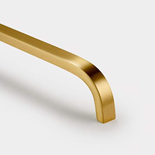 Pushka Home Solid Brass Bar Handles Modern Brushed Gold Finish | for Cabinets, Cupboards, Wardrobes, Doors, Drawers – PH3 – Hole Centre 448mm