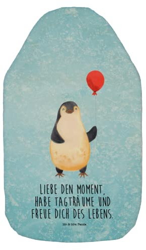 Mr. & Mrs. Panda Wärmflasche Pinguin Luftballon - Geschenk, Tagträume, Wärmflaschenbezug, Wärmflasche mit Bezug, Körnerkissen, beste Freundin,