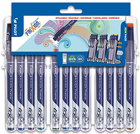 Pilot Pen PILOT FriXion Fineliner, radierbar, 12er „Set 2 Go“, 12 coloris assorties