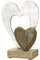 GILDE Doppelherz Holz Silber Höhe 23 cm