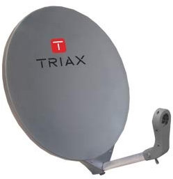 Parabole Fibre, Ø 60 cm (61 x 56 cm), 1 Bride INOX Ø 8 mm, visserie INOX. Couleur Anthracite RAL 7016 + LNB Universel Single série TSI